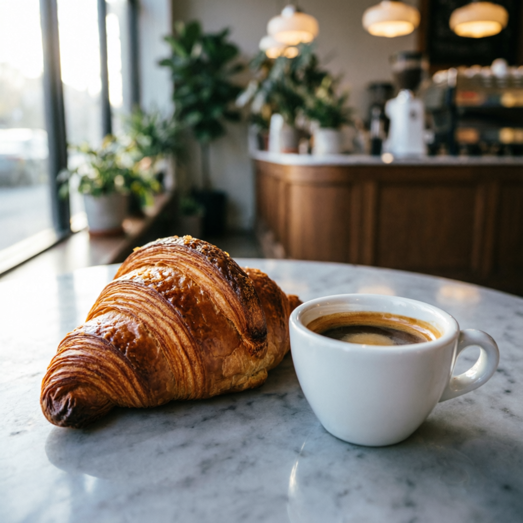 Desayuno con croissant